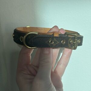 Louis Vuitton Monogram Leather Dog Collar MM Authentic